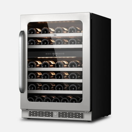 Whynter 24 inch Dual Zone Wine Fridge 46 Bottles 40-65 Â°F Wine Refrigerator Glass Door  Freestanding/Undercounter for Office/Bar