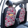 thumbnail image 3 of Kdxio Flamingos Print 2 Pack Car Kick Mat Seat Cover Back Protector Mat with Pockets for Organizer Backseat Protector and Storage Anti Kick Pad for Vehicles, 3 of 9