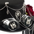 thumbnail image 7 of Yvsxxv 1Pc Black Steampunk Flower Chain Goggles Top Hat for Adults Party Events, 7 of 7