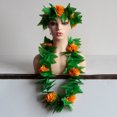 thumbnail image 3 of Hawaiano Hojas Artificiales Hierba Falda Flor Garland Collar Diademas Y Muñequeras Hawaii Beach Holiday Party Favor Cateissary AP008101-03, 3 of 6