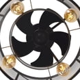 thumbnail image 6 of 5-Blade House Ceiling Fan with Light and Rmote Control, 18 inch Metal Matte Black Cage Flush Mount Chandelier Ceiling Fan, 6 of 8
