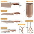 thumbnail image 6 of Coliware 7-Piece Knife Set, Stainless Steel Brown Professional Kitchen Knife Set for Chef, Super Sharp Knife Set with Universal Knife Block for Home Restaurant, 6 of 8