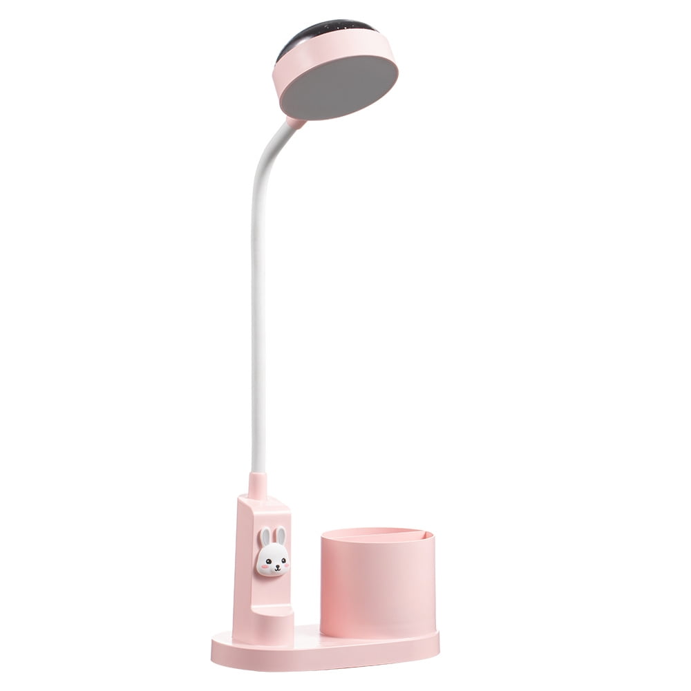 Kids Desk Study Table Lamp with Pen Holder, Automatic Color Changing Bedside Lamp, Dimmable Rechargeable LED Reading Lamp for Children (Pink) - Walmart.com