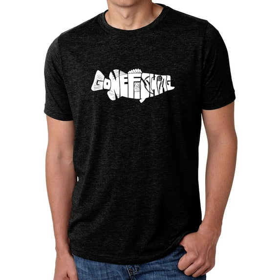 LA Pop Art Men's Premium Blend Word Art T-shirt - Bass - Gone Fishing