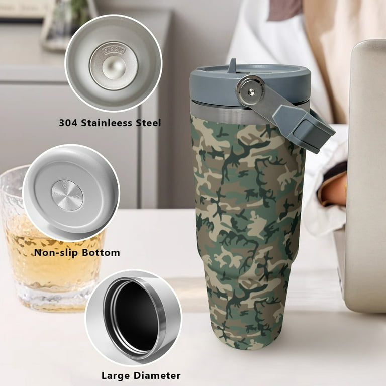30 oz Camo Tumbler with Handle and Lid Travel Coffee Cup Mug Water Botter ,  Hunting Gifts for Men Women Friend Holiday Birthday, - Walmart.com
