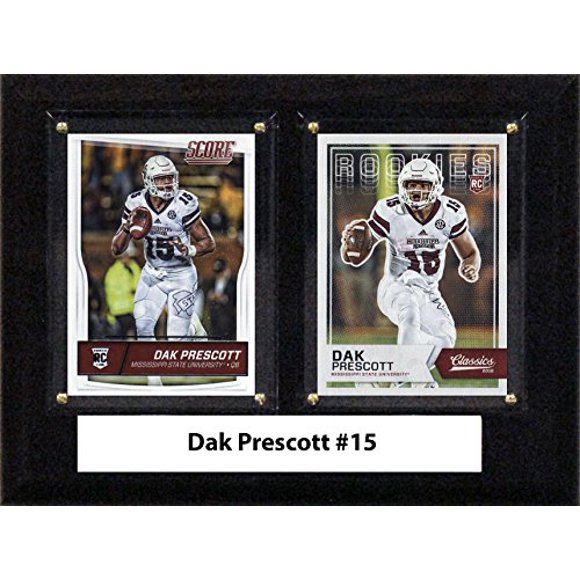 C&I Collectables 68PRESCOTTCO NCAA 6"X8" Dak Prescott Mississippi State Bulldogs Two Card Plaque