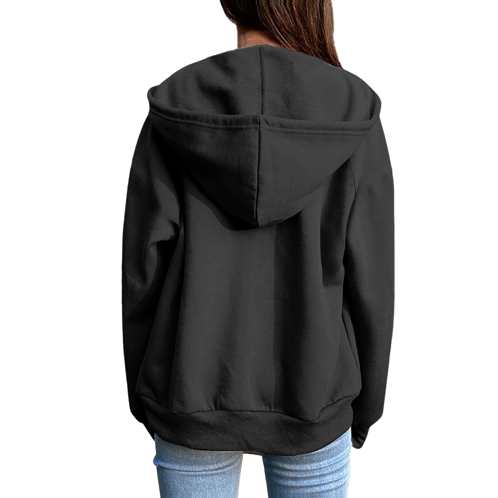 Abomasnow Womens Hoodies Plus Size Zipper Up Hooded Sweatshirts Lightweight Long Sleeve Solid Jacket Coat S-3XL