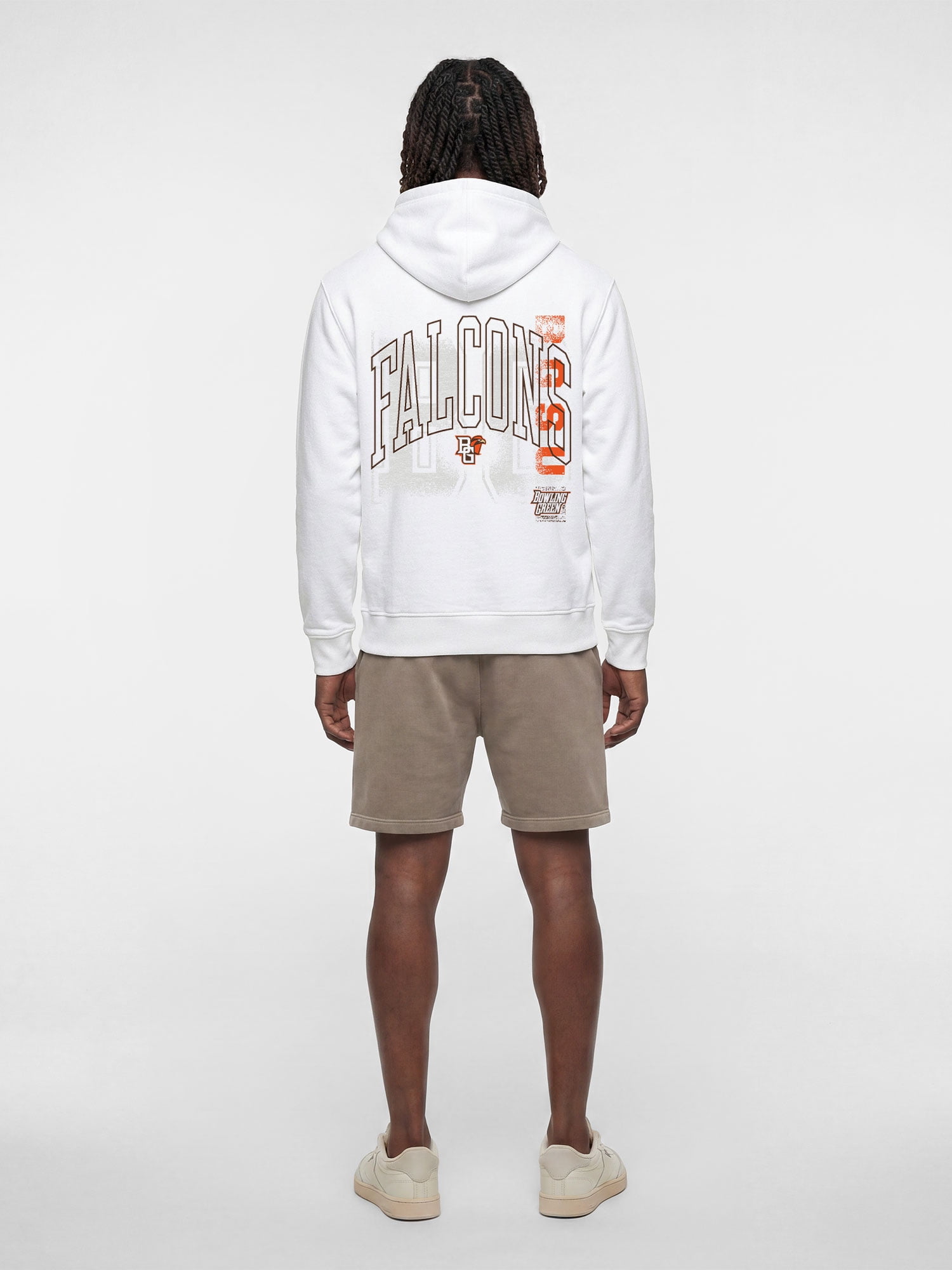 Bowling Green State Falcons Reebok Mens White Hooded Sweatshirt