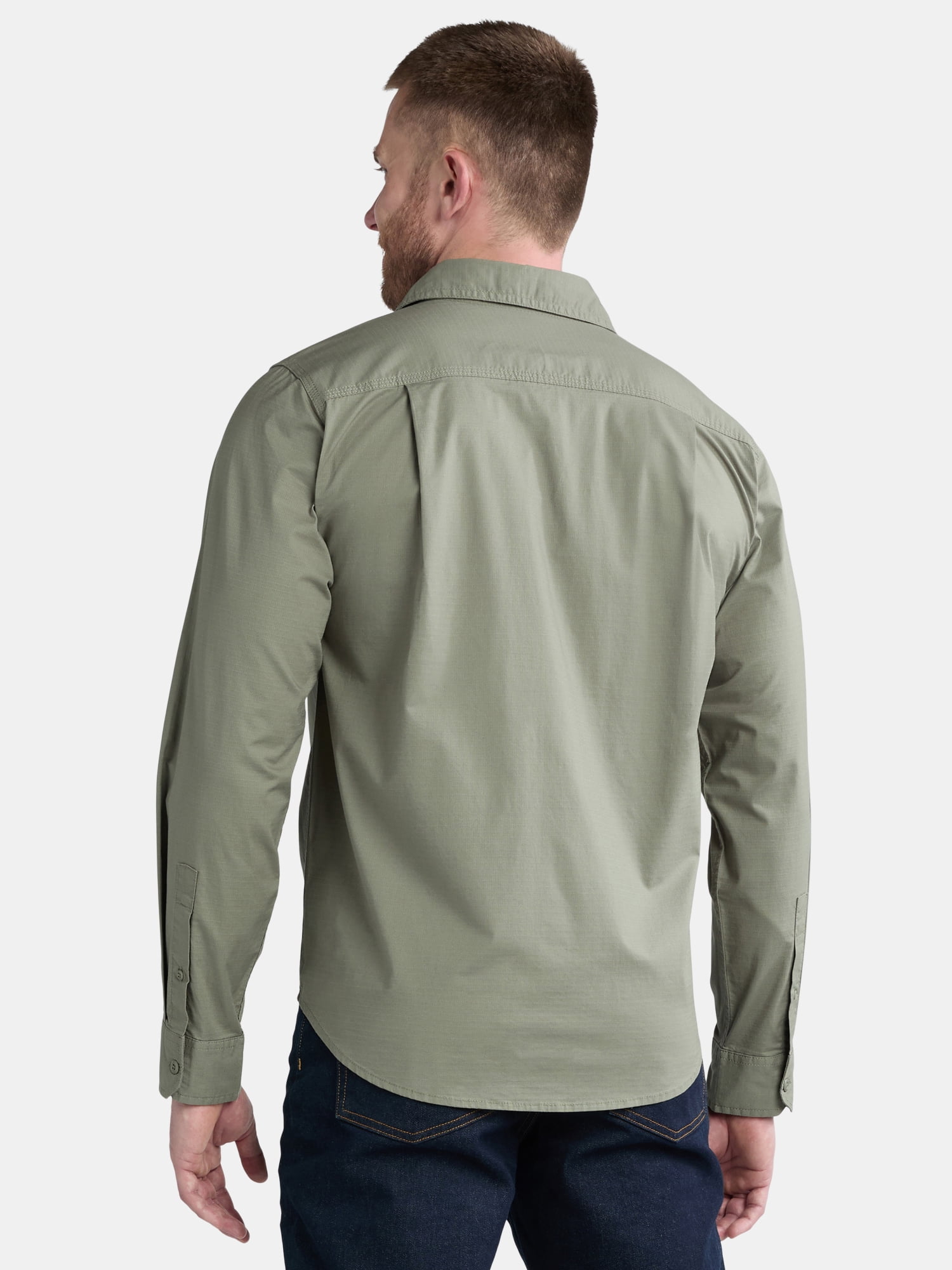 Brahma Men's Ripstop Work Shirt with Long Sleeves, Sizes S-5XL