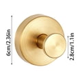 thumbnail image 2 of Brushed Gold Wall Hooks Round Base Modern Decorative Coat Hanger for Clothes Keys Towels 4PCS Gold 2", 2 of 2