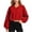 Red, variant on Cropped Hoodie for Womens Casual Crewneck Sweatshirts Workout Long Sleeve Drawstring Hooded College Teen Preppy Crop Tops Clothes 2026
