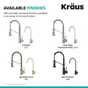 KRAUS Bolden Commercial Style Pull-Down Kitchen Faucet and Purita Water Filter Faucet Combo in Matte Black