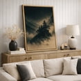 thumbnail image 4 of Framed Canvas Print Moody Mountain Forest Wall Art Dark Atmospheric Nature Landscape Decorative for Living Room Bedroom - 16"x24" NATURAL, 4 of 8