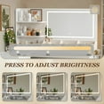 thumbnail image 3 of Furmax L Shaped Vanity Desk Set Corner Makeup Vanity Set with Adjustable LED Lighted Mirror & Power Outlets Dressing Table with Organizers, and Cushioned Stool, White, 3 of 7