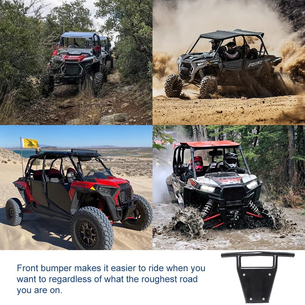 ELITEWILL RZR Front Bumper Heavy Duty with Light Bar and Removable Skid Plate Compatible with Polaris RZR 900/ XP 1000/XP4 1000 /Turbo 2014-2022 