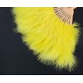 thumbnail image 3 of Happy Feather Abanico De Plumas De Marabú De Mano Estilo Vintage De Los Años 20 Abanico De Mano Para Fiesta De Disfraces Y Baile-Amarillo, 3 of 5