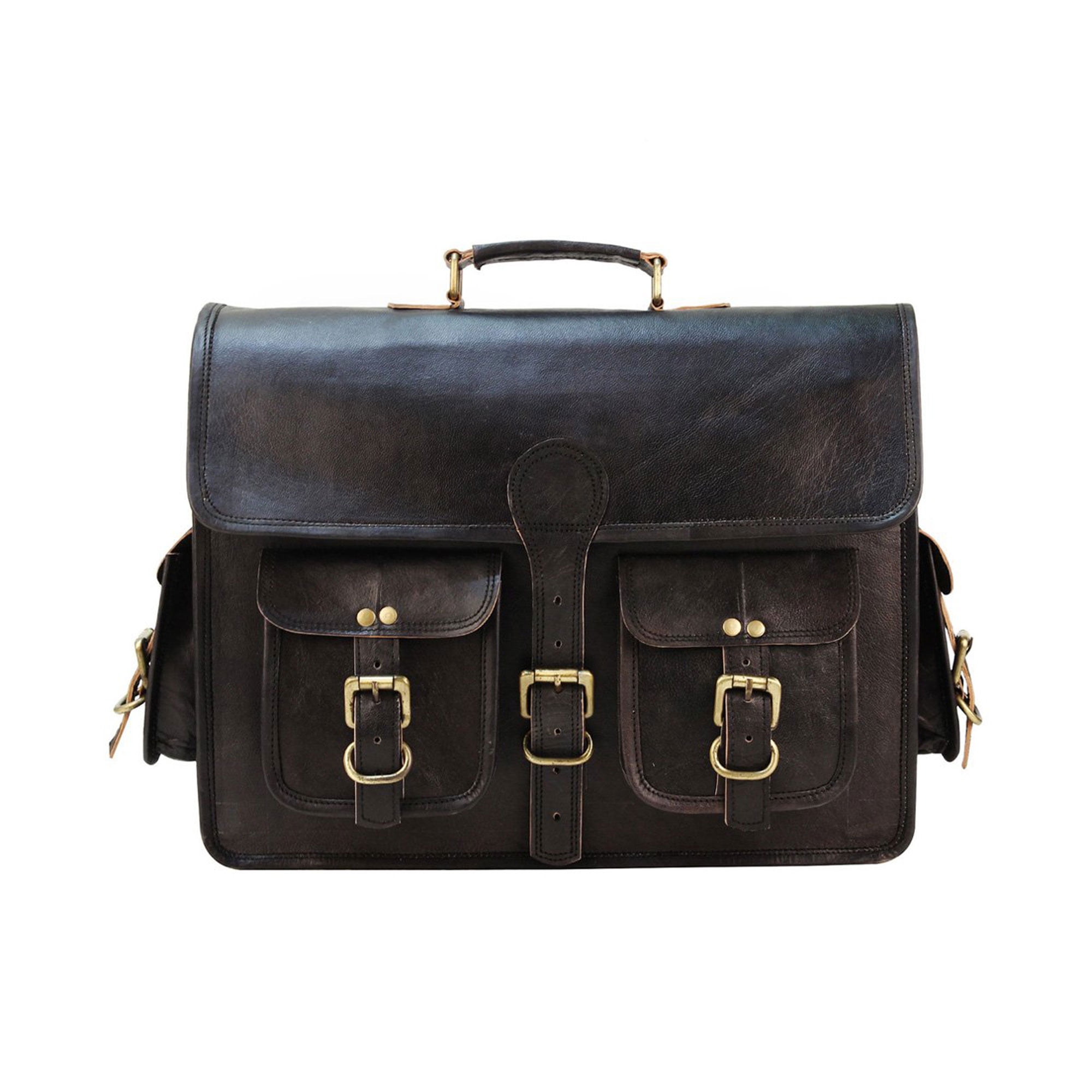 18-Inch Handmade Leather Laptop Messenger Bag – Briefcase Satchel for Men & Women, Ideal for Work & Travel