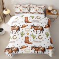 thumbnail image 2 of Homewish Watercolor Western Cowboy Bed Spread Queen,Horse Cactus Queen Coverlet Set,Brown Green,3-Piece, 2 of 7