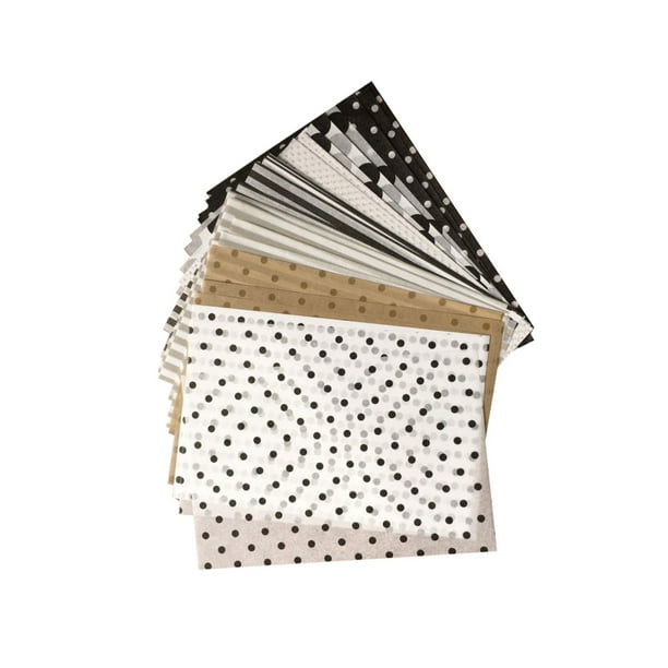 Papeles de regalo A5, embalaje de impresión Multicolor, papel de embalaje de regalo DIY plegable, bolsa de papel Kraft, recuerdo de boda, Almacenamiento y organización del hogar En blanco y negro Advancent HA001441-01