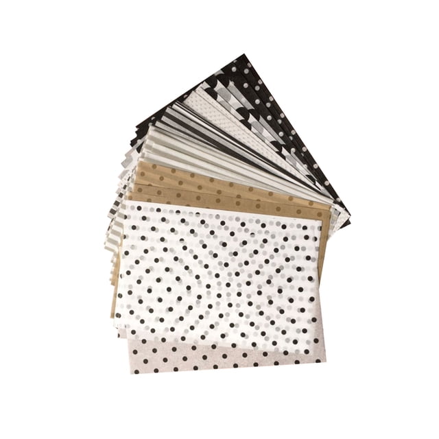 Papeles de regalo A5, embalaje de impresión Multicolor, papel de embalaje de regalo DIY plegable, bolsa de papel Kraft, recuerdo de boda, Almacenamiento y organización del hogar En blanco y negro Naiovety HA001441-01