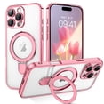 thumbnail image 1 of Funda GUAGUA para iPhone 16 Pro Max de 6.9 pulgadas con soporte magnético de color rosa transparente, 1 of 9
