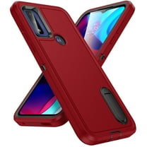 for Moto G Pure Case with Kickstand, [10FT Military Drop Protection] Rugged Heavy Duty Hard PC Soft Silicone Rubber Bumper Hybrid Triple-Layer Case for Motorola Moto G Pure,
Red Black