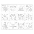 thumbnail image 1 of 12x Pochoirs de Noël Modèle Carte Cadeau pour Pulvérisation Fenêtre Verre Vacances, 1 of 8