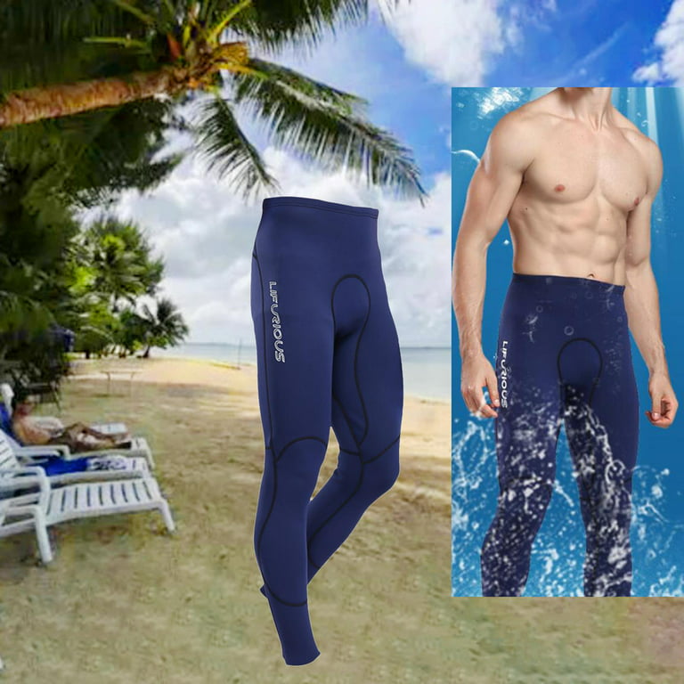 Mens Wetsuit Pants Neoprene Keep Warm 2mm for Surfing - Blue, XXL
