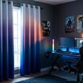 thumbnail image 3 of Alishomtll Room Darkening Blue Blackout Curtains Grommet Window Drapes for Living Room Bedroom ,2 Panels of 52" W x 84" L, 3 of 9