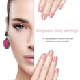 thumbnail image 3 of 3 Pairs Earrings Diamond Emerald Dangle Retro Alloy Fashion Ear Decoration JewelryRose Red, 3 of 3