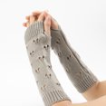 thumbnail image 3 of Yoyauz Women's Long Fingerless Gloves Arm Warm Knit Thumbhole Stretch, 3 of 6