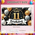 thumbnail image 2 of Gold Black Silver 11th Birthday Banner Star Decor Display Glittery Balloons Golden Number 11 11th Celebration Backdrop for 11th Birthday Party Indoor Party Photo Shoot, 2 of 9