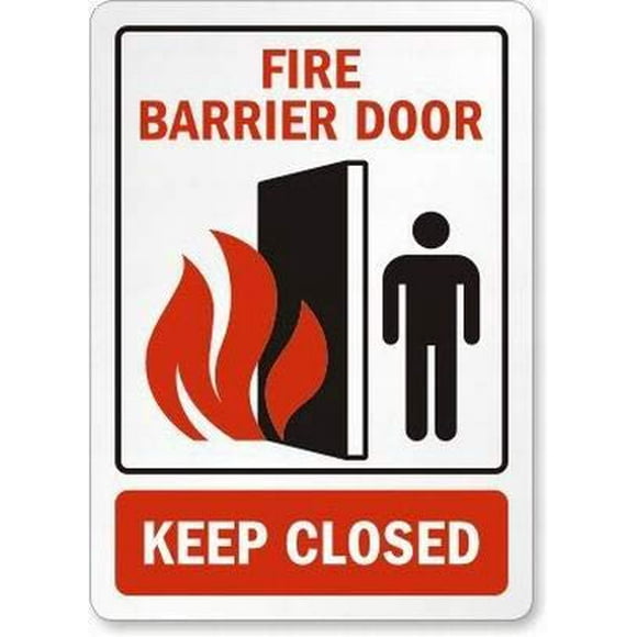 Size: 8" x 12" Fire Barrier Door Keep Closed Caution Signs Tin Sign