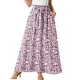 thumbnail image 2 of Cueply Skirts for Women Summer Long Maxi Skirt Elastic High Waist Tie Fashion Beach Dress with Pockets, 2 of 6