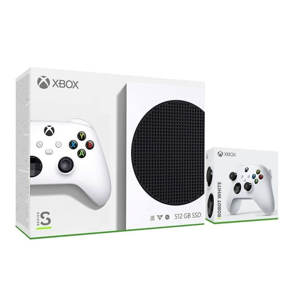 2020 New Xbox 512GB SSD Console - White Xbox Console and Wireless Controller with Two Xbox Robot White Wireless Controllers