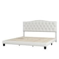 thumbnail image 7 of Royard Oaktree King Size Upholstered Bed Frame w/Saddle Curved Headboard and Diamond Tufted Details, 7 of 7