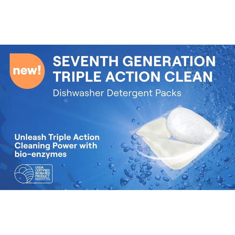 Seventh Generation Dishwasher Detergent Packs, Fragrance Free