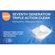 Seventh Generation Dishwasher Detergent, Fragrance Free, Triple Chamber Detergent Packs, 38ct