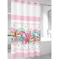 thumbnail image 4 of Summer Starfish Pink No Hook Shower Curtain Waterproof, Bathroom Curtains with Snap in Liners and See Through Top Window, Beach Coral Conch Coastal Hotel Style Bathtub Curtains Shower 36"Wx72"L, 4 of 8