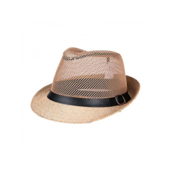 Mens Womens Beach Sun Straw Panama Fedora Summer Flat Brim Hat Big Brim Band Cap