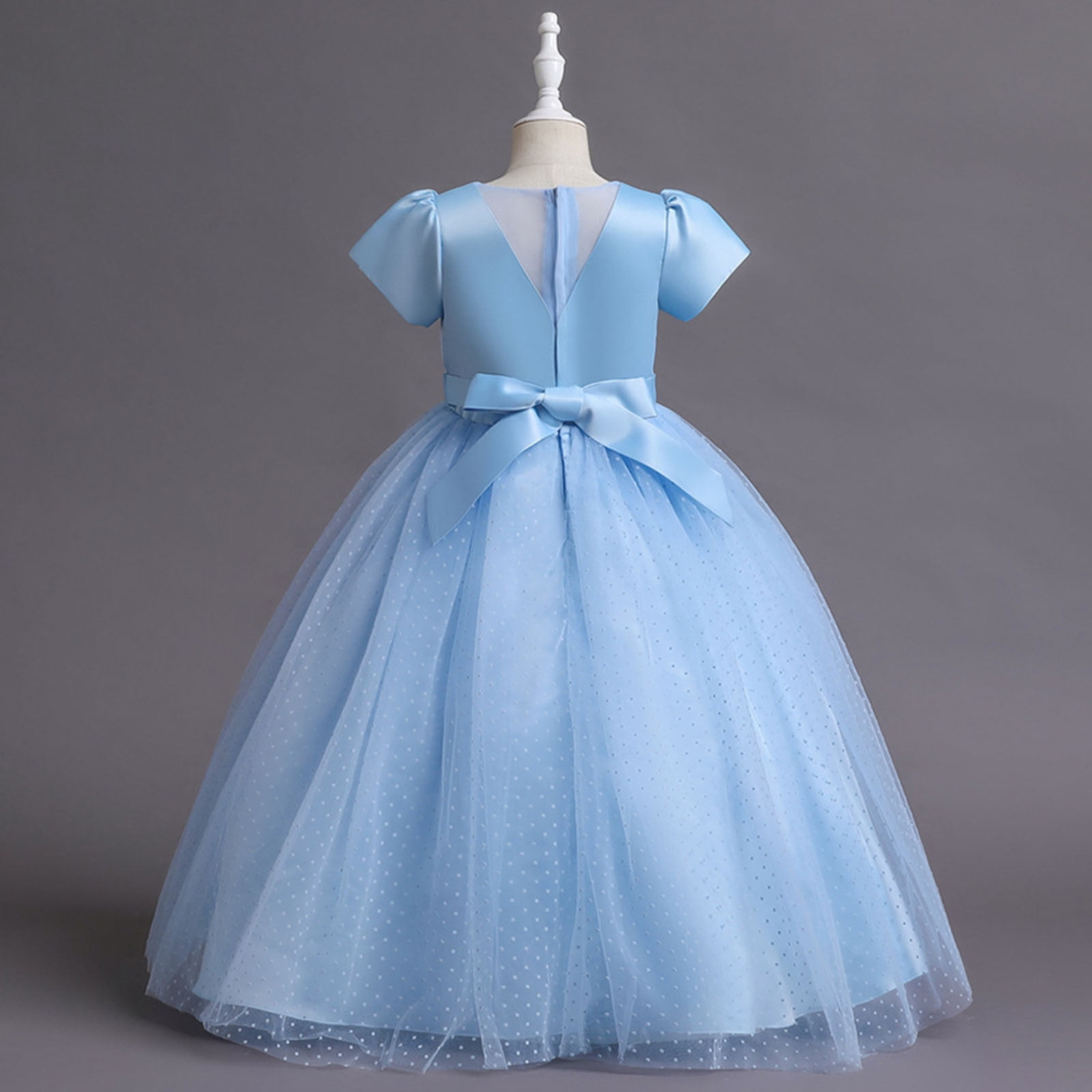JSCDRPDWL Pink Princess Dress for Girls Little Girls Dress Up Boy Baptism Outfit Baby Clearance Birthday Gifts for Him Baby Girl Clothes Winter Girls, Blue 6-7 Years