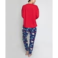 thumbnail image 3 of Hanes Women's Comfort Sleep Legacy Rib Knitted Top And Jogger Bottom Pajama Set, Red/Dog Sled, 3X, 3 of 4