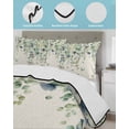 thumbnail image 4 of Quilts Queen Size Bedding Set, Sage Green Eucalyptus Lightweight Quilted Comforter, Weeping Botanical Leaves Linen Soft Reversible Bedspread Coverlet with Pillow Covers for All Season, 90" x 96", 4 of 7