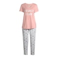thumbnail image 2 of Secret Treasures V-Neck Short Sleeve Top and Capri Sleep Set (Women's and Women's Plus) 2 Piece, 2 of 7