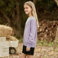 thumbnail image 6 of Girls Cardigan Sweater V Neck Button Down Long Sleeve Soft Knit Outerwear Coat Ribbed Details Spring Fall Clothes (7-8 Years, Purple), 6 of 6