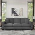 thumbnail image 2 of Pemberly Row Modern 85W Sofa in Charcoal Gray Herringbone Fabric, 2 of 9