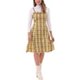 thumbnail image 2 of VESTIDO CON TIRANTES INSPIRADOR CHIC para Mujeres, Cuello Cuadrado, Vestido Midi A-Line, M Amarillo, 2 of 6