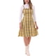 thumbnail image 2 of VESTIDO CON TIRANTES INSPIRADOR CHIC para Mujeres, Cuello Cuadrado, Vestido Midi A-Line, M Amarillo, 2 of 6