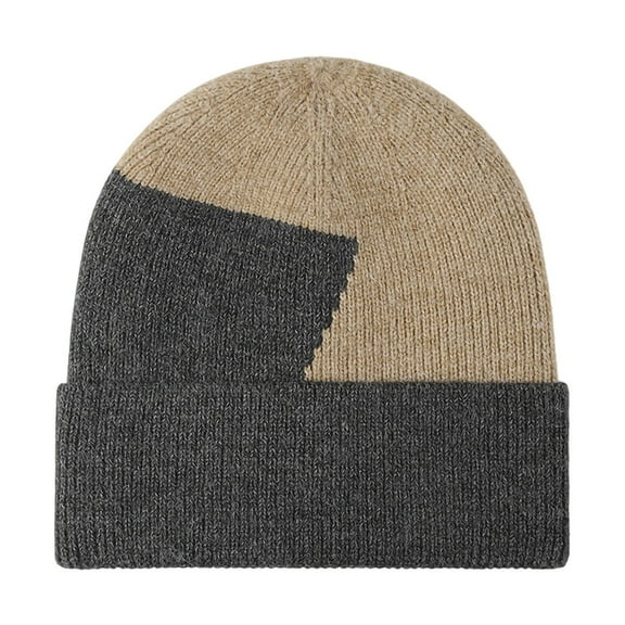 PureCasa Knit Skull Cap Unisex Warm Stocking Hats for Men Women Fashion Color Block Winter Beanie Hat Cuffed Hat for Running Cycling Snow Ski Beanie