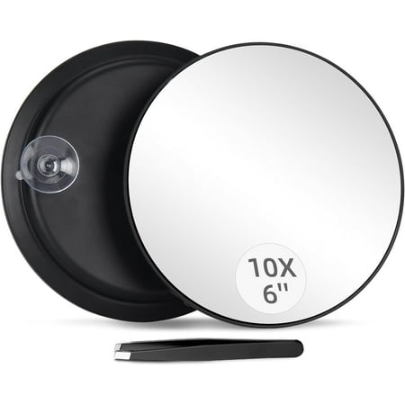 10X Makeup Mirror Magnifying Mirror With Two Suction Cups Makeup Tools Mini Round Mirror Black